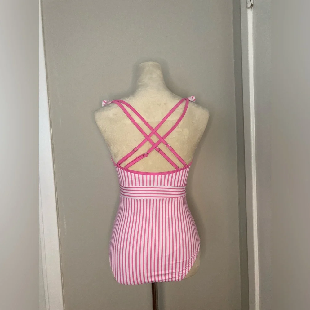 Felnart Pink and White One Piece Swimsuit - Picture 3 of 6